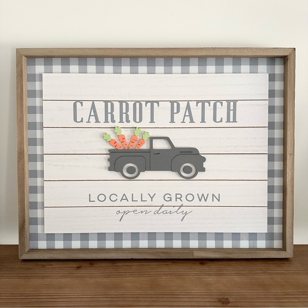 Carrot Patch Locally Grown Large Wood Sign - Farm / Garden Wall Art / Plaque